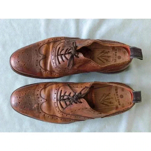 Rag Bone Grenson Brogue Oxford Dress Shoes Leather England Sz 9 Brown Distressed main image 15